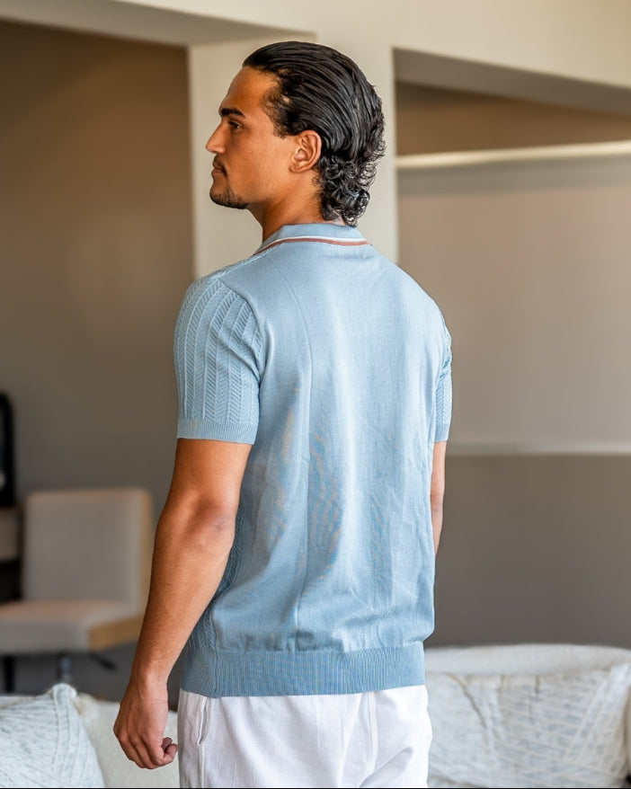 Knit Polo Shirt for Men Lightweight Breathable Smart Casual Style