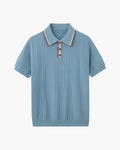 Knit Polo Shirt for Men Lightweight Breathable Smart Casual Style