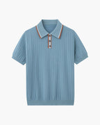 Knit Polo Shirt for Men Lightweight Breathable Smart Casual Style