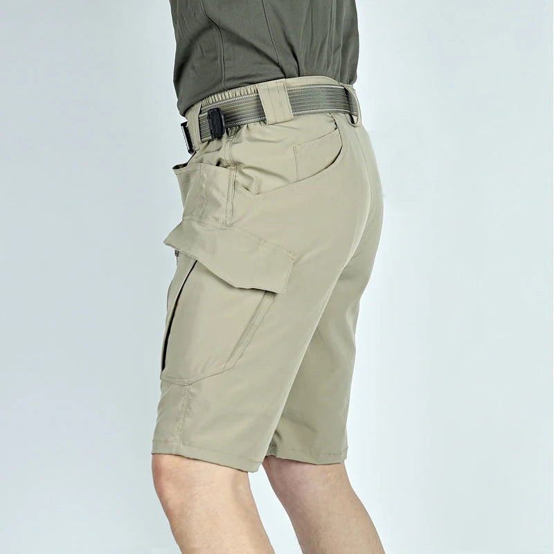 Tactical Cargo Shorts for Men with Adjustable Waistband and Multiple Pockets