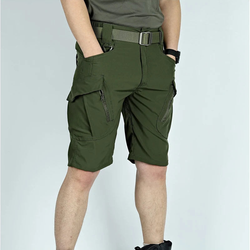 Tactical Cargo Shorts for Men with Adjustable Waistband and Multiple Pockets