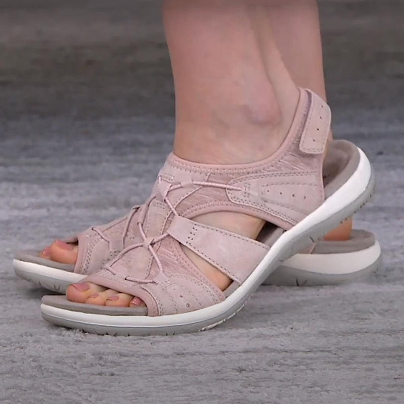 Sporty Women's Summer Sandals with Velcro Closure and Lightweight Comfort Sole
