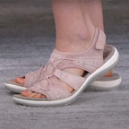 Sporty Women's Summer Sandals with Velcro Closure and Lightweight Comfort Sole