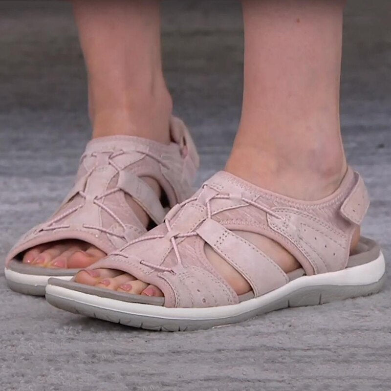 Sporty Women's Summer Sandals with Velcro Closure and Lightweight Comfort Sole