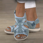 Sporty Women's Summer Sandals with Velcro Closure and Lightweight Comfort Sole