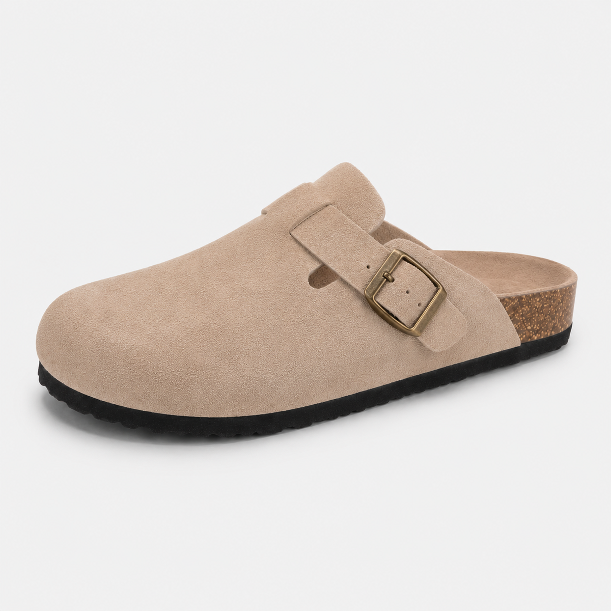 Women's Buckle Clog Sandals with Contoured Footbed Brindle & Balance