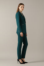 Women’s One Button Blazer Set with Straight Trousers