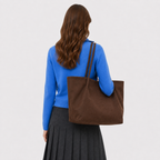 Women’s Spacious Soft Suede Tote Bag for Effortless Everyday Style