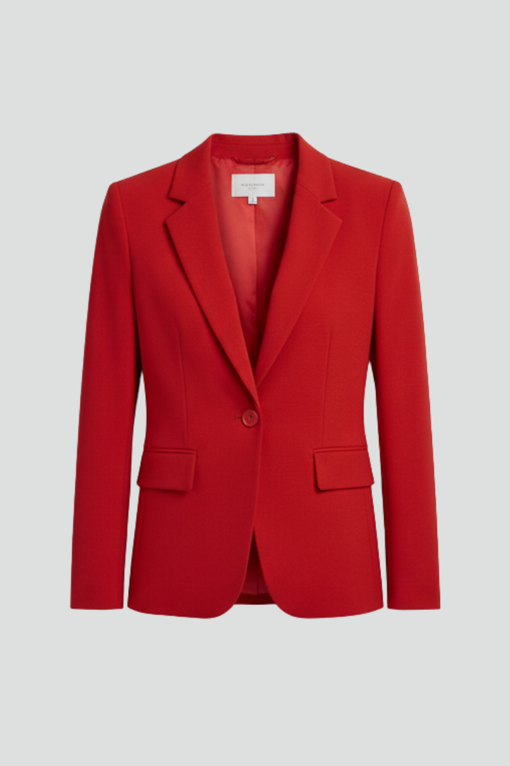 Notched Lapel Women’s Blazer with Single Button Closure