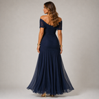Elegant Women's Flowing Maxi Dress in Soft Viscose Chiffon