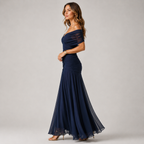 Elegant Women's Flowing Maxi Dress in Soft Viscose Chiffon