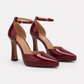 Women’s Classic Pointed Toe Leather Ankle Strap Heels for Elegant Dress Occasions