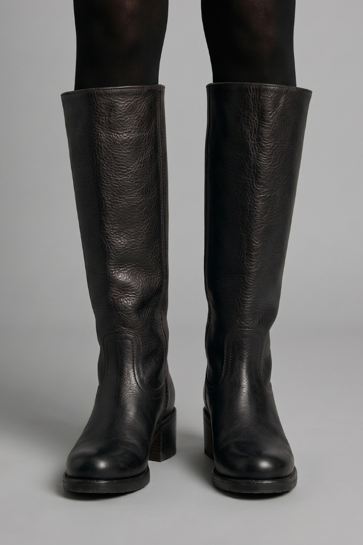 Mid-Calf Orthopaedic Boots for Women with Rounded Toe and Block Heel for Autumn Wear