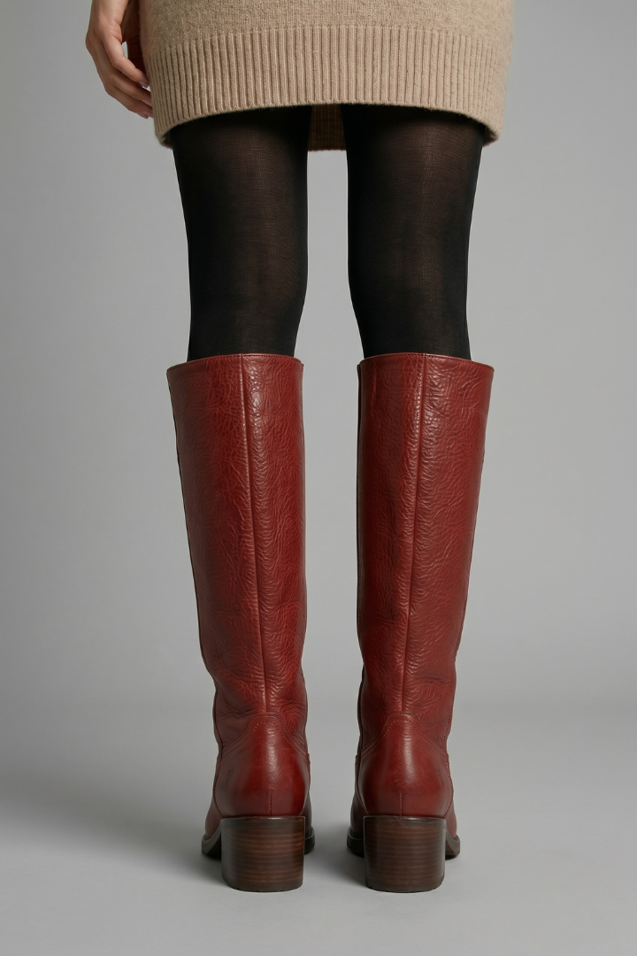 Mid-Calf Orthopaedic Boots with Rounded Toe and Block Heel for Autumn Wear