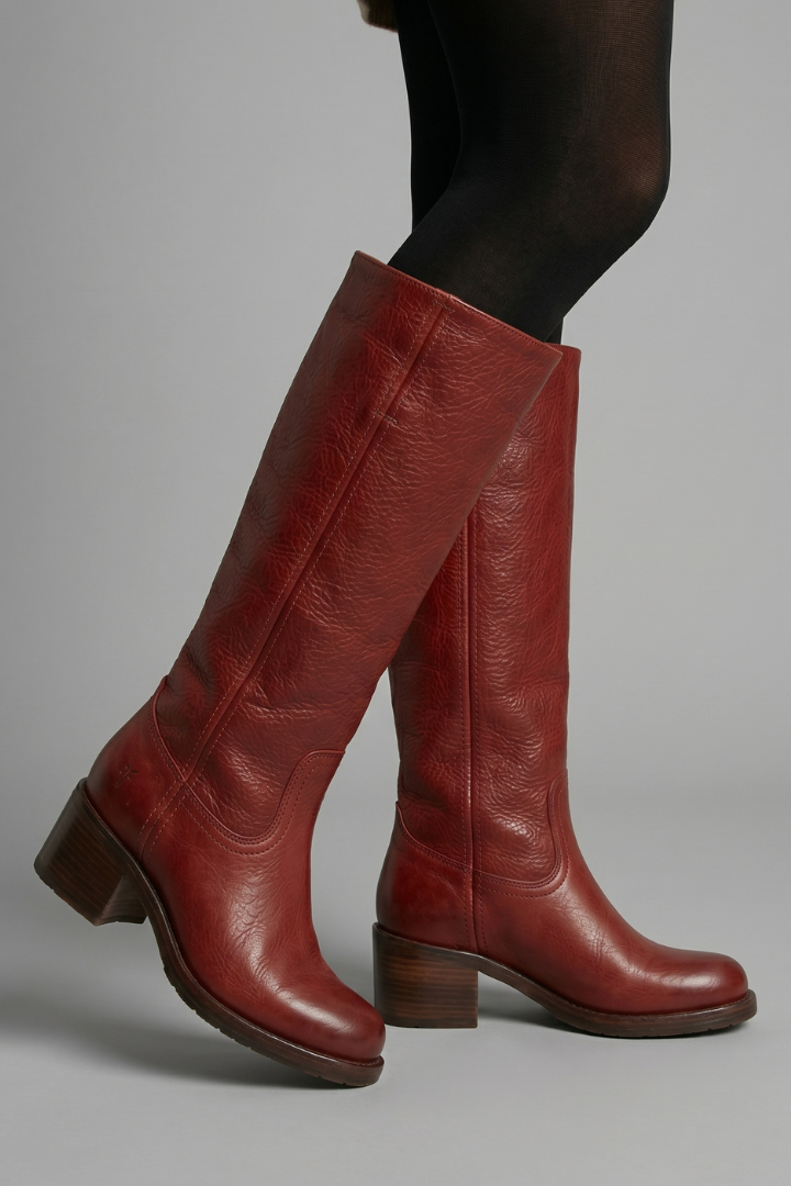 Mid-Calf Orthopaedic Boots for Women with Rounded Toe and Block Heel for Autumn Wear