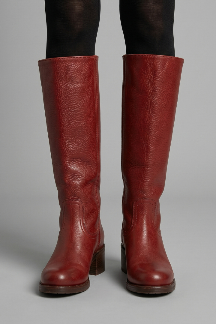 Mid-Calf Orthopaedic Boots for Women with Rounded Toe and Block Heel for Autumn Wear