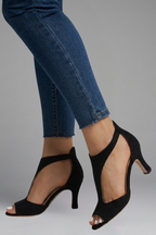 Women's Peep Toe Orthopaedic Heels with Cutout Panels for All-Day Support