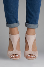 Women's Peep Toe Orthopaedic Heels with Cutout Panels for All-Day Support