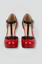 Women's Structured Orthopaedic Heels with T-Strap Design and Elevated Platform for Formal Events