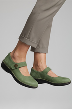 Orthopaedic Mary Jane Flats for Women with Strap Closure and Cutout Design for Everyday Comfort