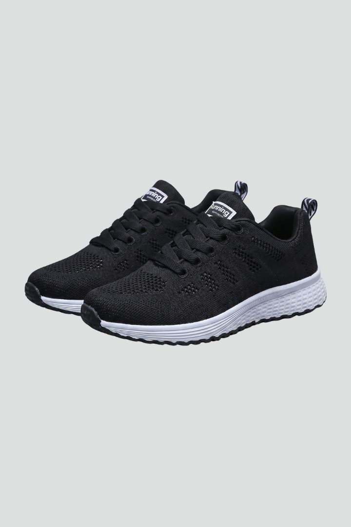 Women's Lace-Up Orthopaedic Walking Shoes with Breathable Knit Mesh Upper and Cushioned Sole
