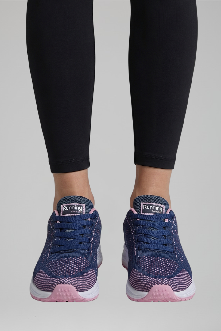 Women's Lace-Up Orthopaedic Walking Shoes with Breathable Knit Mesh Upper and Cushioned Sole