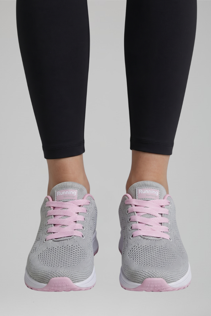 Women's Lace-Up Orthopaedic Walking Shoes with Breathable Knit Mesh Upper and Cushioned Sole