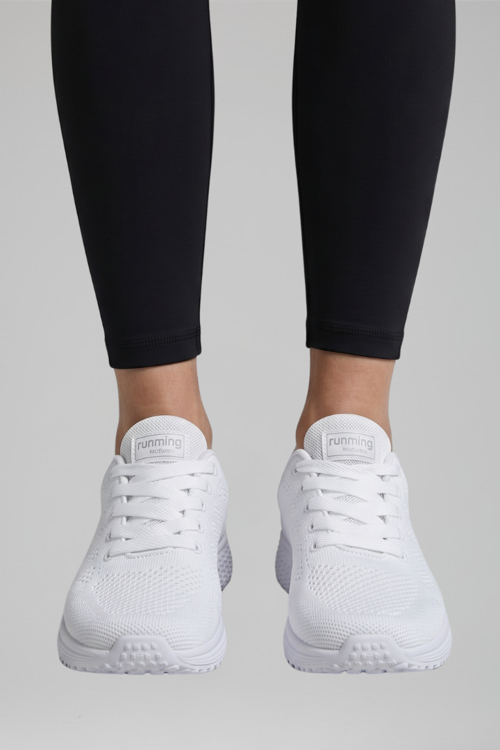 Women's Lace-Up Orthopaedic Walking Shoes with Breathable Knit Mesh Upper and Cushioned Sole