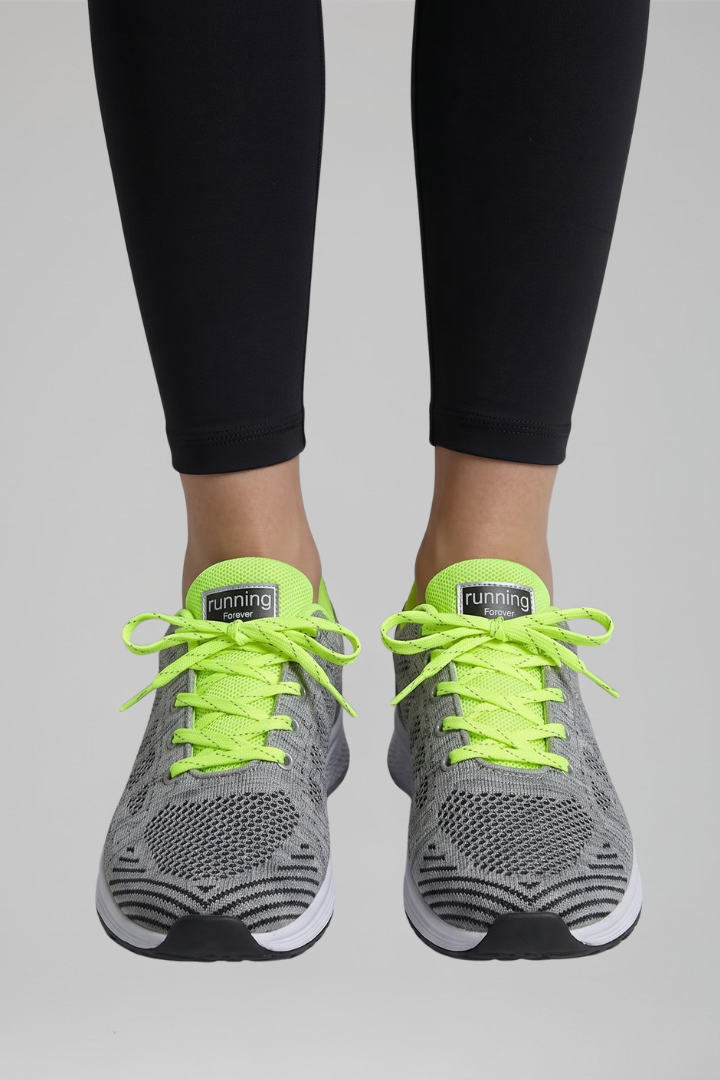 Women's Lace-Up Orthopaedic Walking Shoes with Breathable Knit Mesh Upper and Cushioned Sole