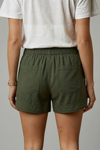 Adjustable Drawstring Waist Women's Relaxed Fit Shorts with Side Pockets