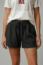 Relaxed Fit Women's Shorts with Adjustable Drawstring Waist and Side Pockets
