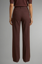 High Waist Straight Leg Trousers for Women with Pull-On Design