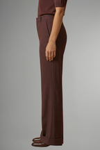 High Waist Straight Leg Trousers for Women with Pull-On Closure
