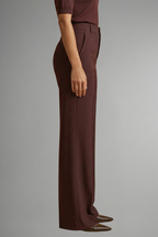 High Waist Straight Leg Trousers for Women with Pull-On Design