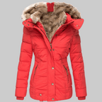Women's Slim Fit Hooded Parka with Detachable Fur Trim for Cold Weather