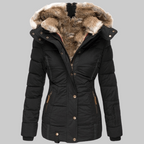 Women's Slim Fit Hooded Parka with Detachable Fur Trim for Cold Weather