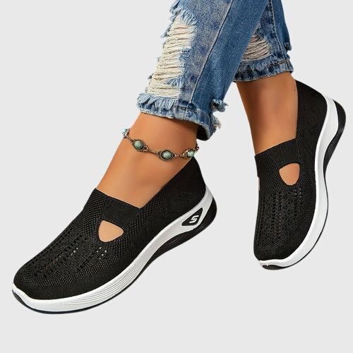 Women's Breathable Knitted Orthopaedic Slip-On Shoes with Cushioned Sole for All-Day Comfort
