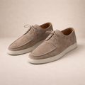 Men's Classic Suede Lace-Up Loafers Closed Toe Regular Fit