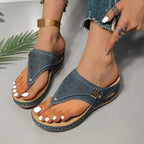 Women's Wedge Sandals with Perforated Upper and Adjustable Buckle Closure
