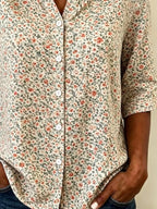 Ditsy Floral Printed Half Sleeve Crew Neck Top for Women - Loose Casual Summer Style