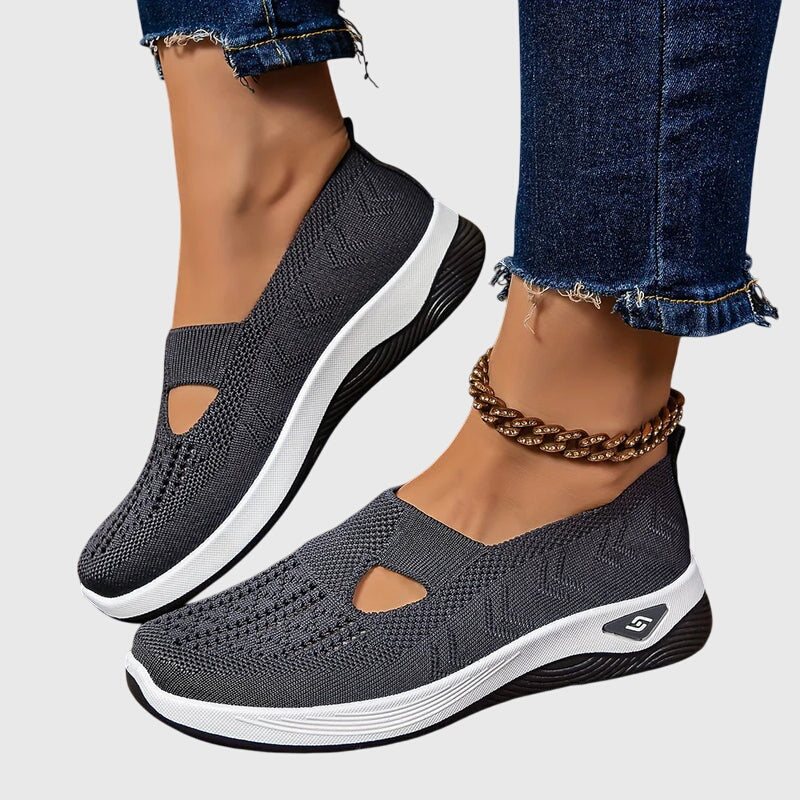Women's Breathable Knitted Orthopaedic Slip-On Shoes with Cushioned Sole for All-Day Comfort
