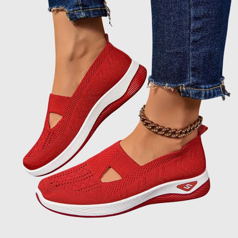 Women's Orthopaedic Slip-On Shoes with Breathable Knitted Upper and Cushioned Sole for All-Day Support