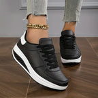 Women's Lace-Up Sneakers with Supportive Sole and Breathable Design