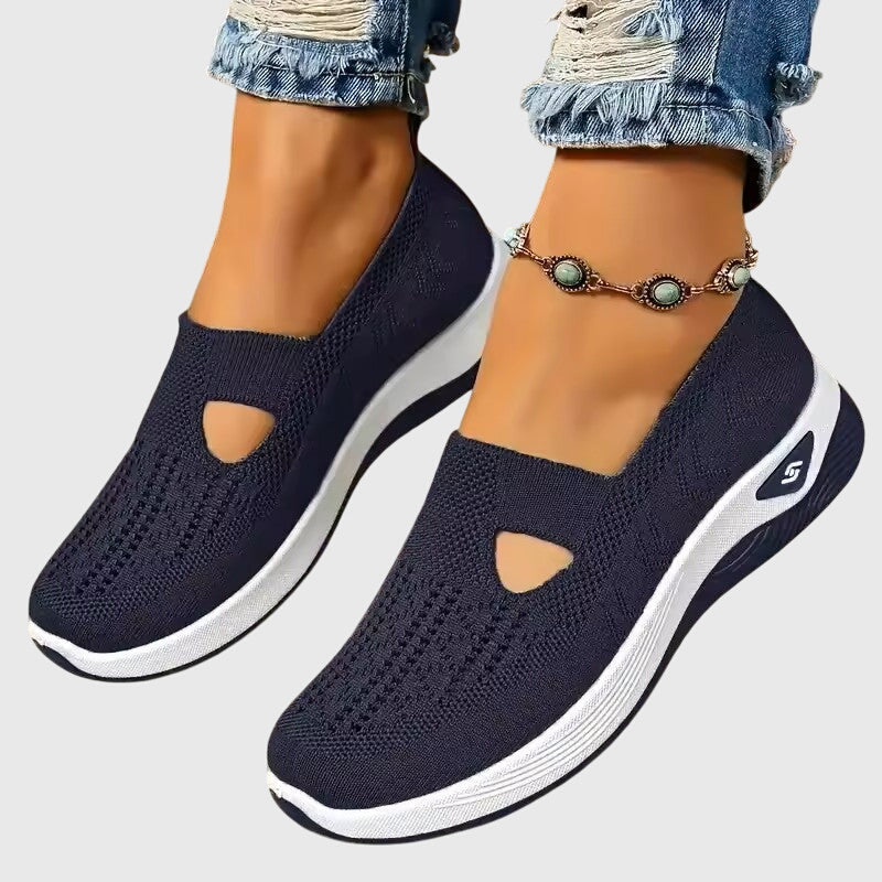 Women's Breathable Knitted Orthopaedic Slip-On Shoes with Cushioned Sole for All-Day Comfort