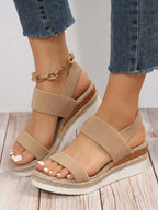 Women's Platform Sandals with Elastic Straps and Support