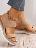 Women's Platform Sandals with Elastic Straps and Support