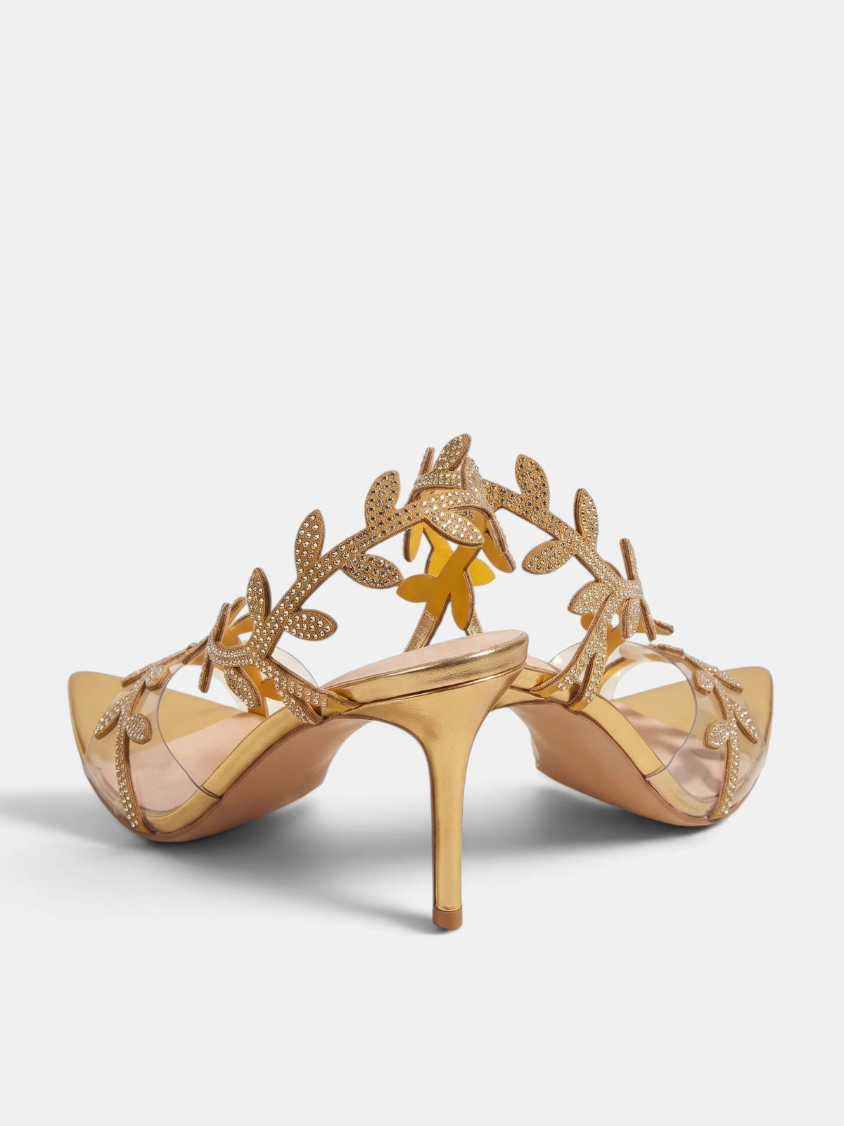 Women's Ankle Strap Sandals with Open Toe and Leaf Embellishments