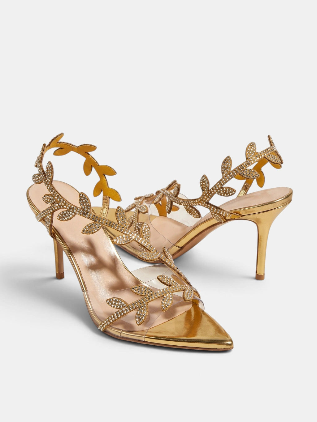 Women's Ankle Strap Sandals with Open Toe and Leaf Embellishments