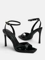 Gleamond | Women's Ankle Strap Sandals with Square Toe and Stiletto Heel Gleamond