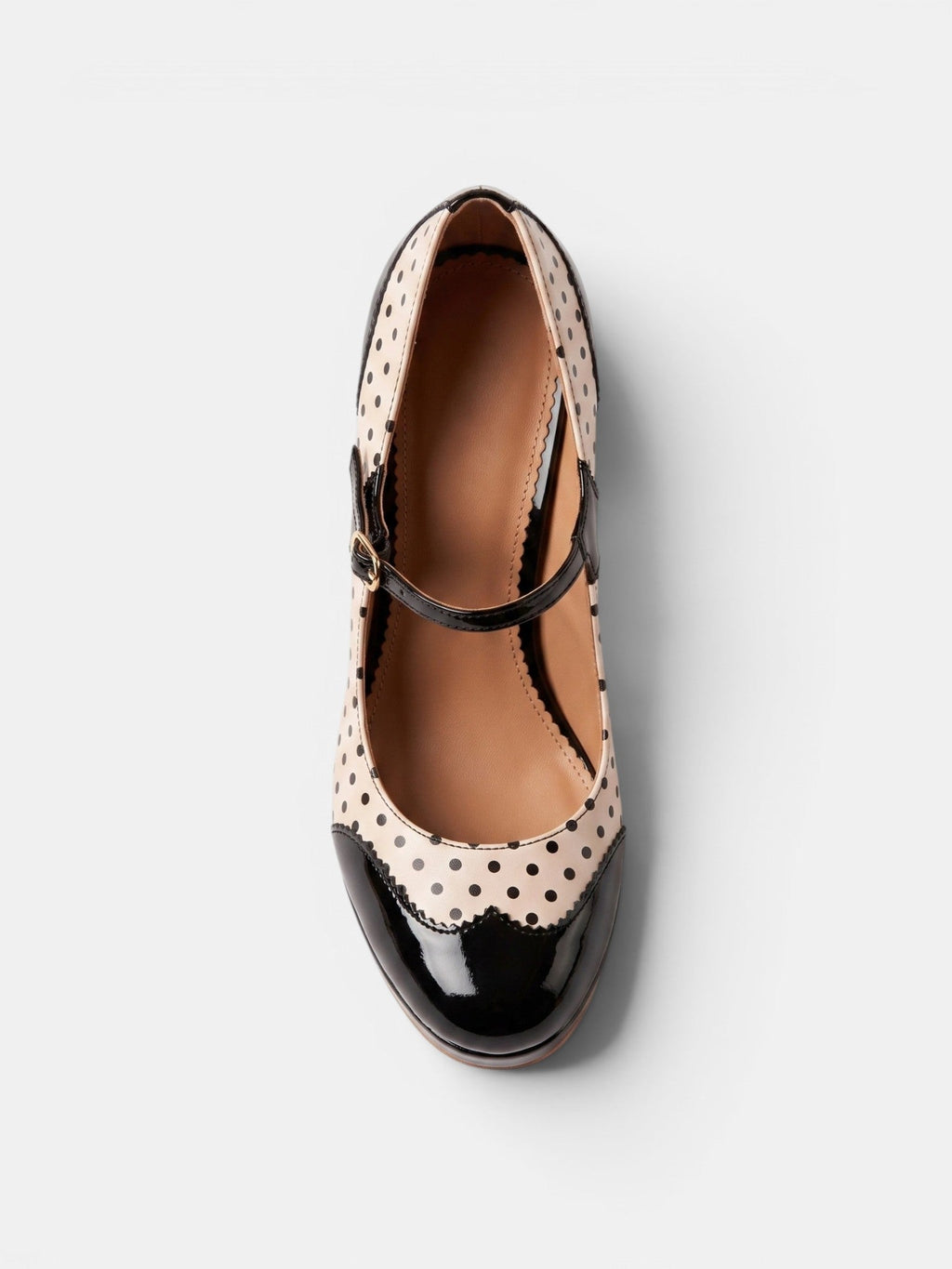 Gleamond | Women's Mary Jane Court Shoes with Buckle Strap and Round Toe Gleamond